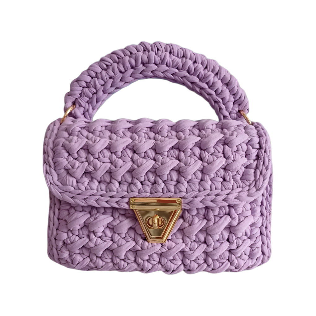 Soft lilac crochet bag with gold chain - Brunch at Tiffany’s classic pastel collection