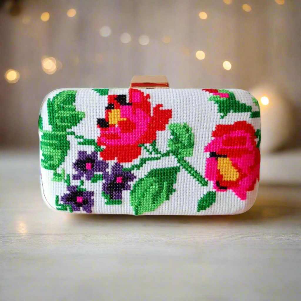 Clutch Bag, White Hand Bag, Handmade Bag, Stylish Bag, Elegance Bag