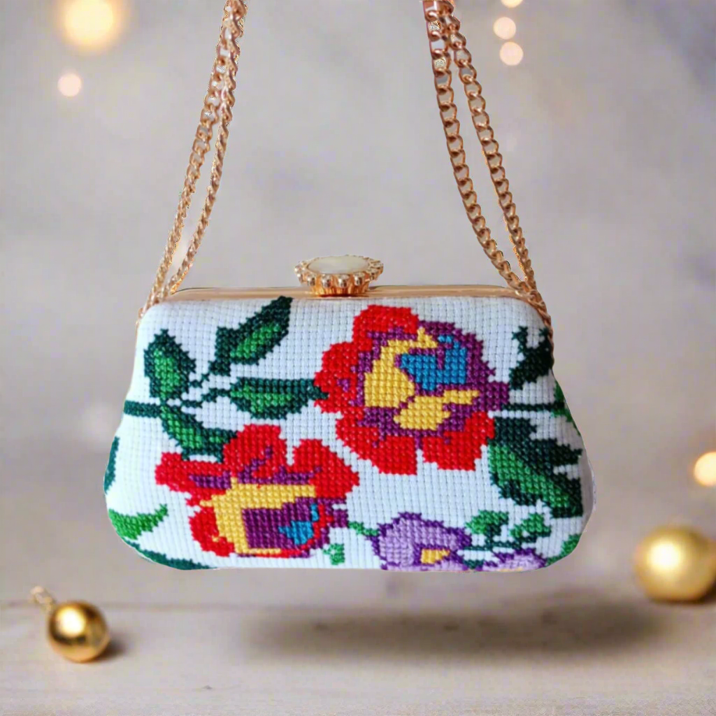 Clutch Bag, Shoulder Bag, Flower Pattern Bag, Floral Pattern Bag