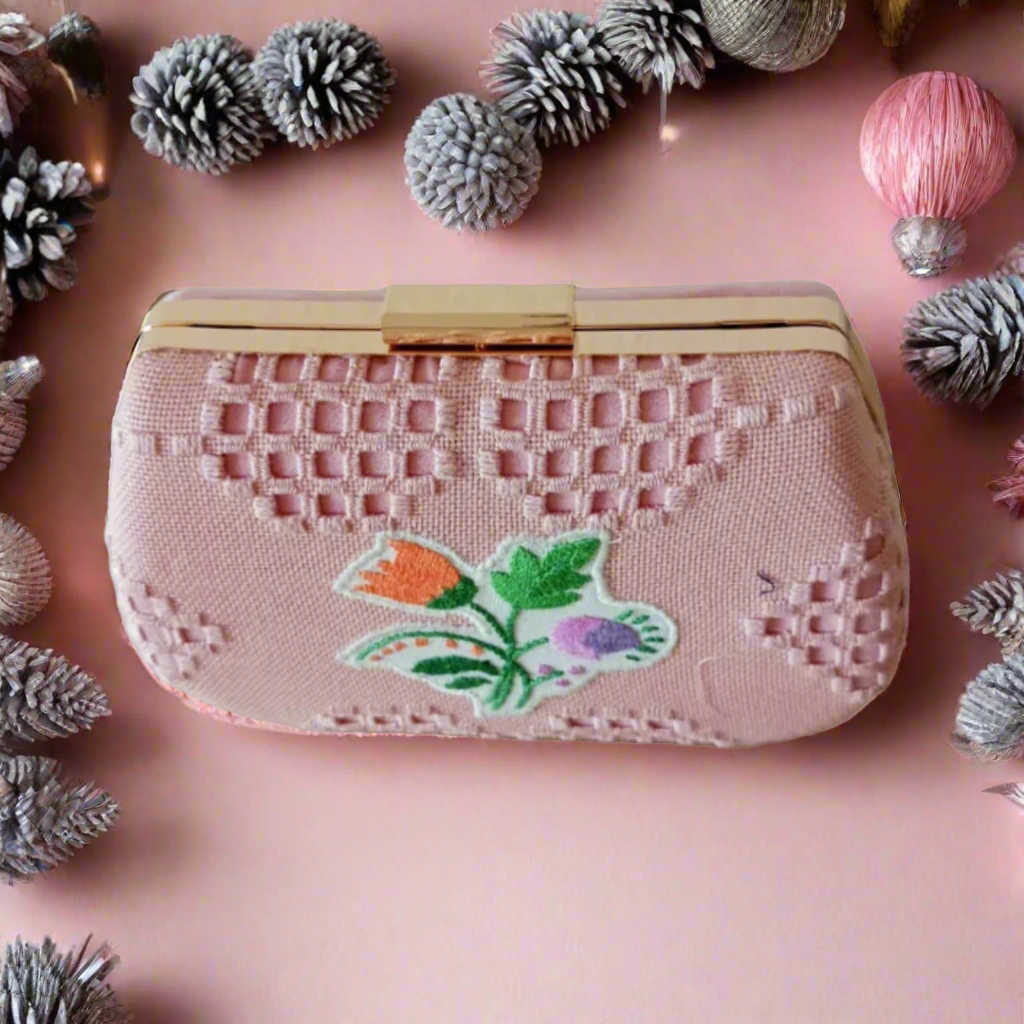 Pink Clutch Bag, Handmade Bag, Designer Bag, Stylish Bag, Unique Design Bag