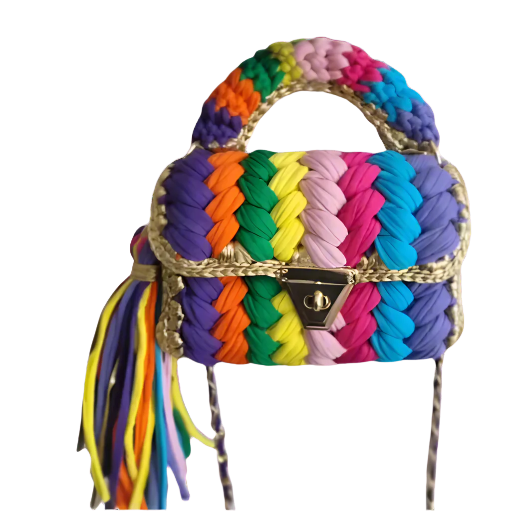 Glitz Prism Bag: Violet-to-lilac rainbow palette. Silver glitter trim. 3 styling options. Feel the color joy. Shop now.
