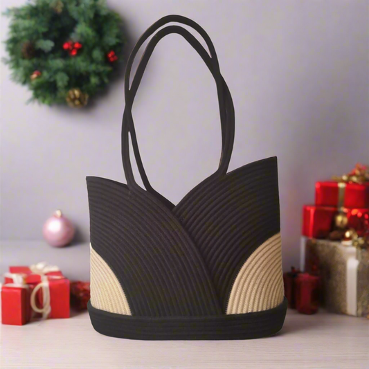 Gossip & Glamour - Black and Beige Bags, Shoulder bags, Handmade bags, Chic bags, Stylish bags, Elegant bags, Crossbody bags, Designer bags, Luxury bags, Fashion bags, Women's bags, Sustainable bags, Italian designer bags, French designer bags, Vintage handbags, Boho bags, Minimalist bags, Quilted bags, Personalized bags, Statement bags, Evening clutches, Eco-friendly bags, Handbags